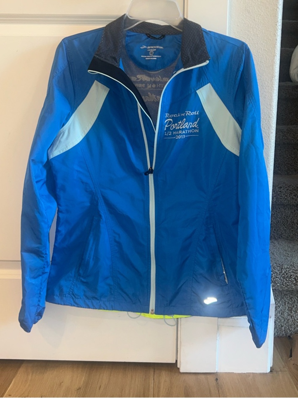 Brooks Blue Lightweight Running Jacket/ Reflective Accents